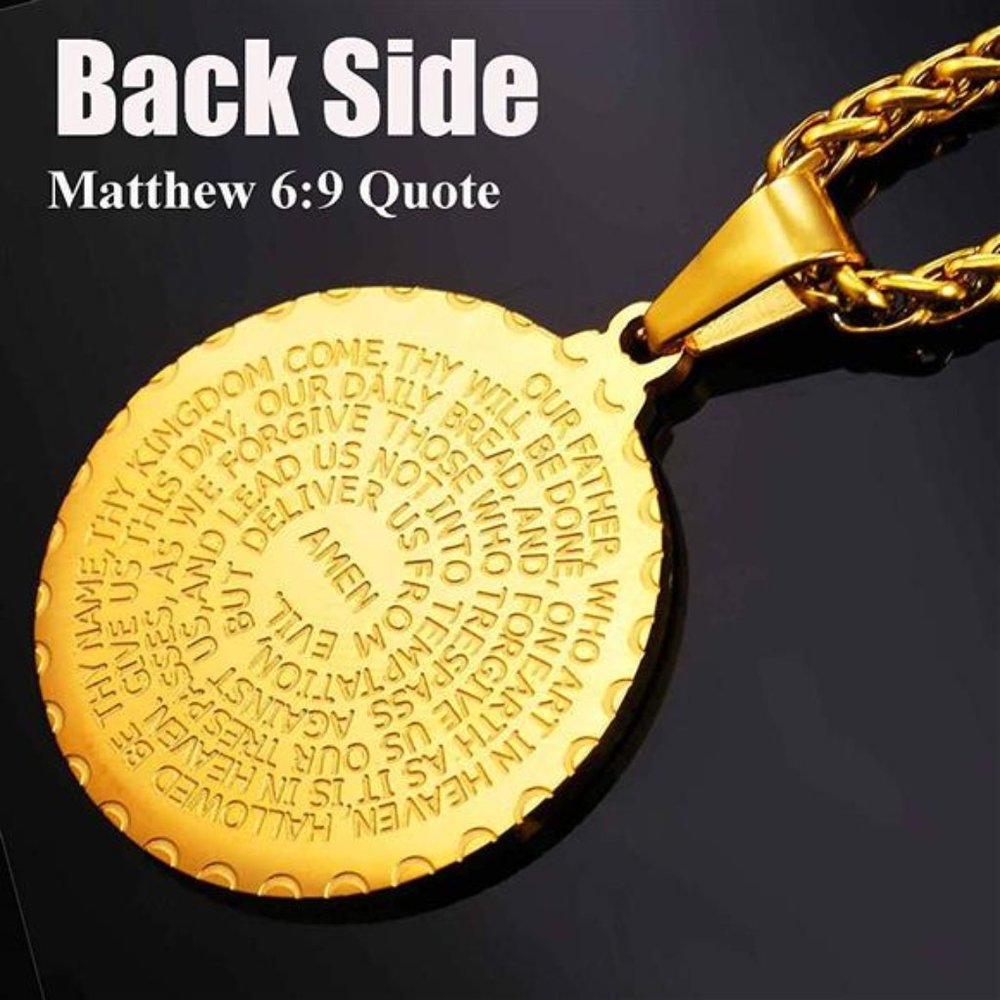 18K Gold Bible Verse Chain Necklace 2mm 20 in - Picture 3 of 5